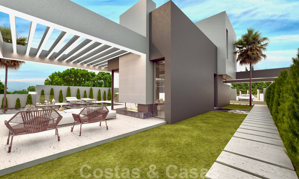 Modern and contemporary villas under construction for sale, a stone's throw from the golf course located in Marbella - Estepona 37016