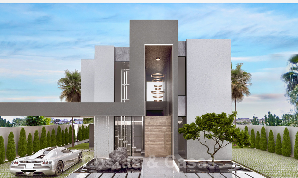 Modern and contemporary villas under construction for sale, a stone's throw from the golf course located in Marbella - Estepona 37017