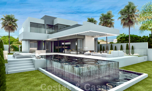 Modern and contemporary villas under construction for sale, a stone's throw from the golf course located in Marbella - Estepona 37018