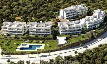 New development with luxury apartments for sale offering panoramic views to the sea and a golf course in Estepona 38003