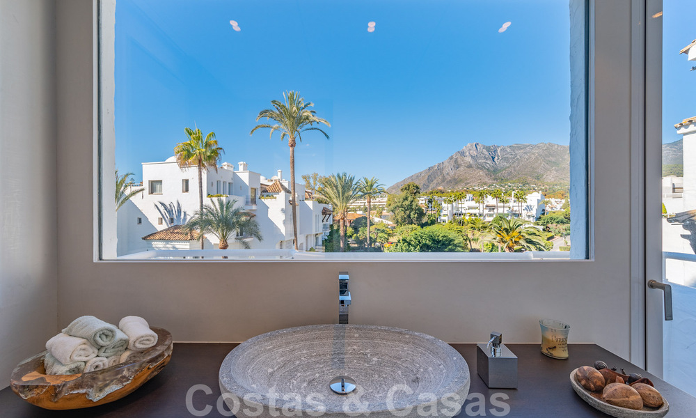 Contemporary refurbished frontline beach luxury penthouse for sale on the Golden Mile in Marbella 37689
