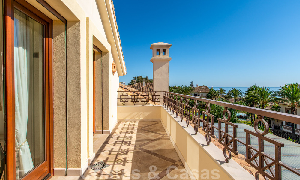 Stylish frontline beach penthouse for sale in Mediterranean style with sea views in Los Monteros, Marbella 38107