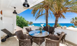 Stylish, second-line beach house for sale with expansive sea views in beachfront gated community on the Golden Mile in Marbella 38601 