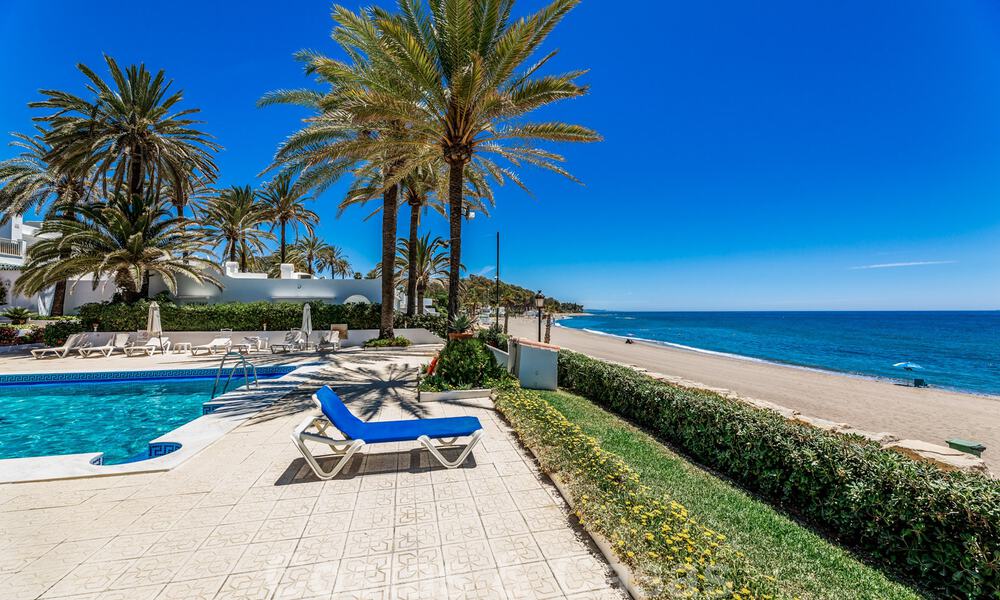Stylish, second-line beach house for sale with expansive sea views in beachfront gated community on the Golden Mile in Marbella 38603