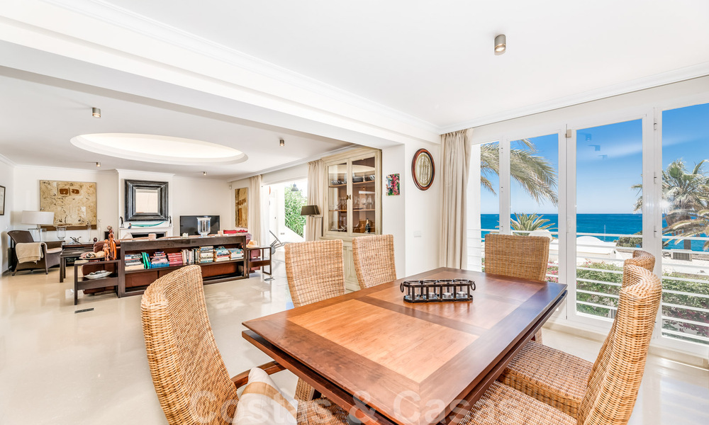 Stylish, second-line beach house for sale with expansive sea views in beachfront gated community on the Golden Mile in Marbella 38605