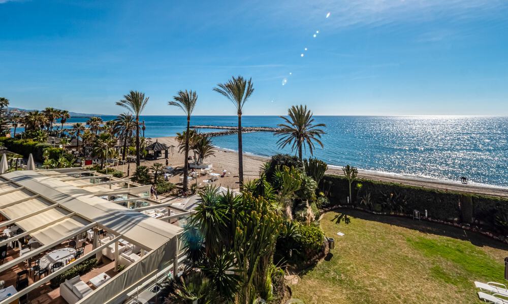 Authentic, frontline beach apartment for sale with sea views just steps from Puerto Banus, Marbella 38621