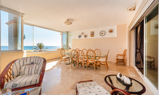 Authentic, frontline beach apartment for sale with sea views just steps from Puerto Banus, Marbella 38624 