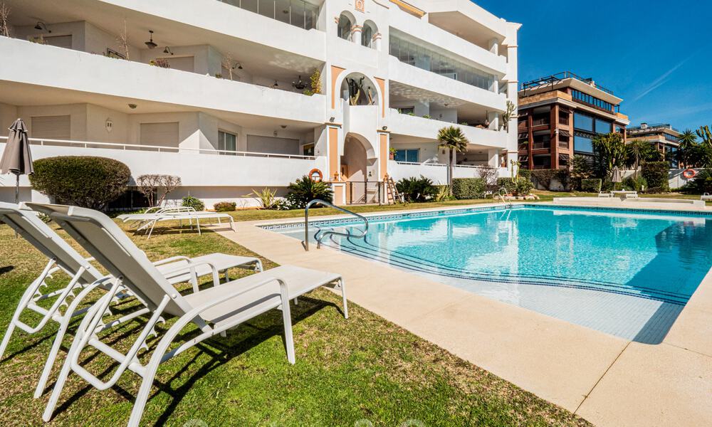 Authentic, frontline beach apartment for sale with sea views just steps from Puerto Banus, Marbella 38652