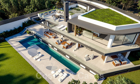 Spectacular, new designer villa with green roof for sale on the Golden Mile in Marbella 38781