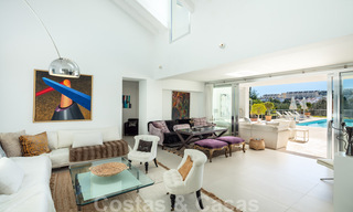 Contemporary, prime location luxury villa for sale in a gated community, frontline golf Las Brisas in Nueva Andalucia, Marbella 39060 