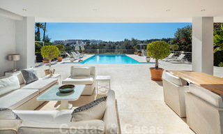 Contemporary, prime location luxury villa for sale in a gated community, frontline golf Las Brisas in Nueva Andalucia, Marbella 39062 