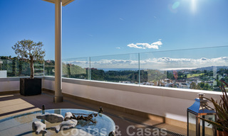 Modern, contemporary, luxury penthouse for sale with panoramic views of the valley and the sea in exclusive Benahavis - Marbella 39126 