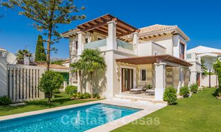Mediterranean, beachside villa for sale in exclusive residential area on the beach on the Golden Mile of Marbella 39182 