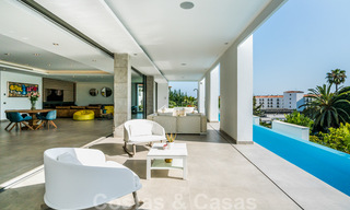 Breathtaking, ultra-modern, luxury villa for sale with panoramic sea views in Nueva Andalucia, Marbella within walking distance to Puerto Banus 39205 