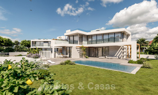 Luxurious, modern, new construction villas for sale on the beachside with sea views in Marbella East 39815 