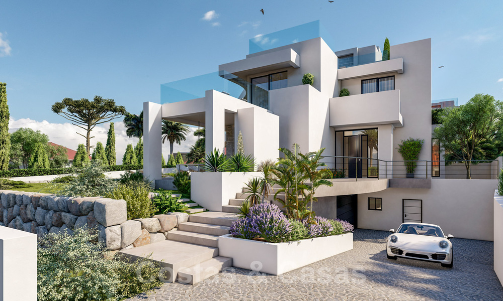 Luxurious, modern, new construction villas for sale on the beachside with sea views in Marbella East 39817