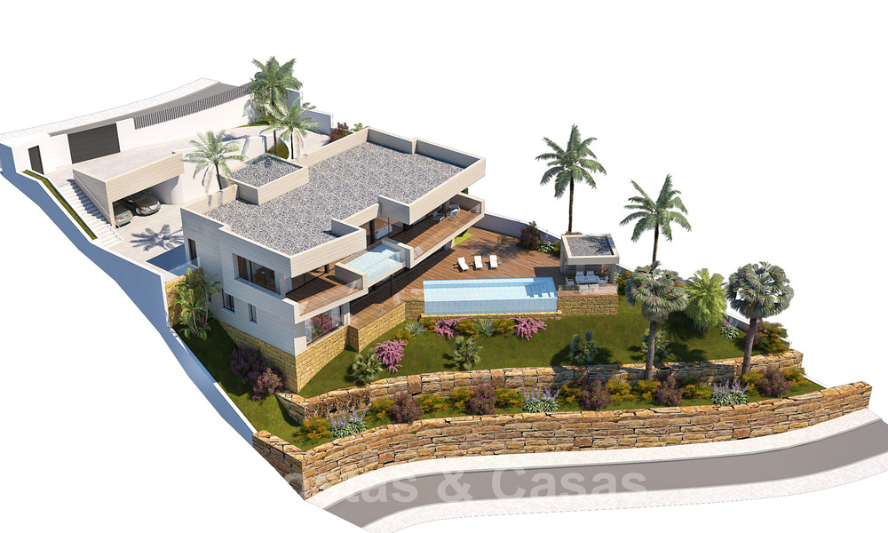 Contemporary, new build villas for sale with panoramic sea views, near Mijas Pueblo, Costa del Sol 39861