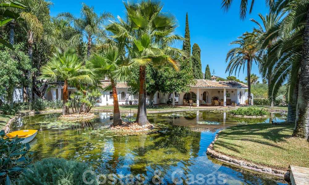 Mediterranean, Spanish bungalow - villa for sale with beautiful pond on the Golden Mile, Marbella 40339