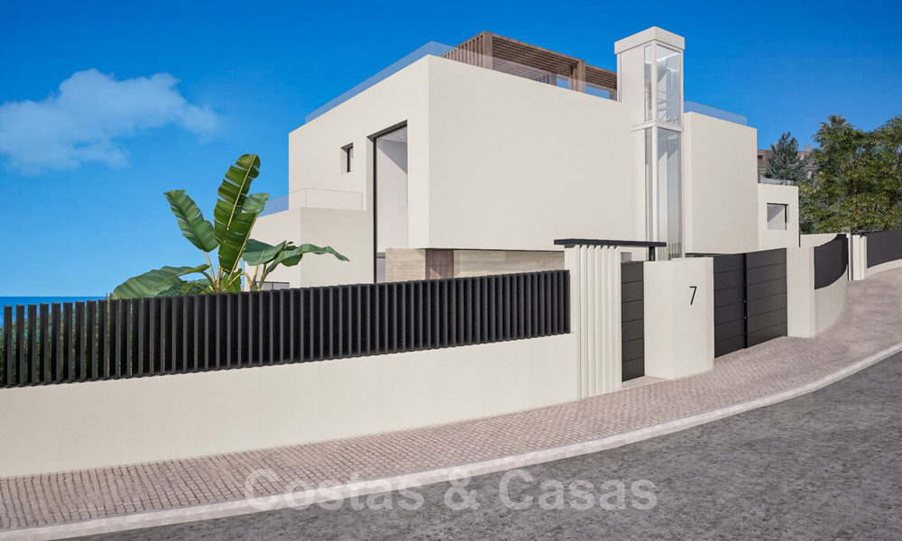 Modern, contemporary new development villas for sale with sea views in the heart of the Golden Mile, Marbella 40344