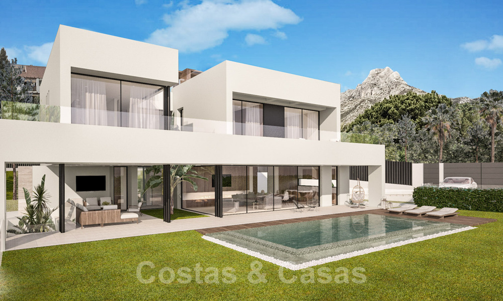 Modern, contemporary new development villas for sale with sea views in the heart of the Golden Mile, Marbella 40347