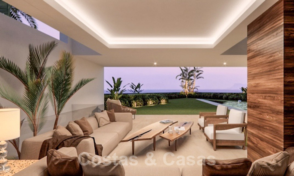 Modern, contemporary new development villas for sale with sea views in the heart of the Golden Mile, Marbella 40350
