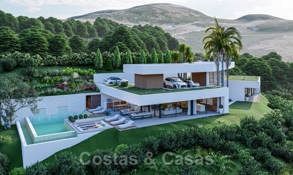 Contemporary, modern villa for sale, located in natural surroundings, with breath-taking views of the valley and the sea, in a gated resort in Benahavis - Marbella 40511