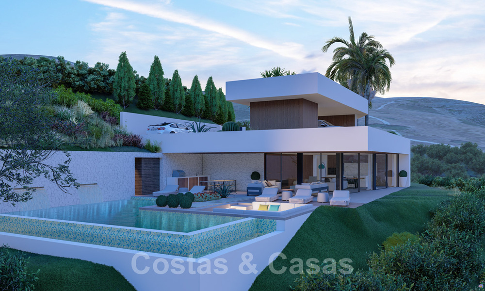 Contemporary, modern villa for sale, located in natural surroundings, with breath-taking views of the valley and the sea, in a gated resort in Benahavis - Marbella 40513