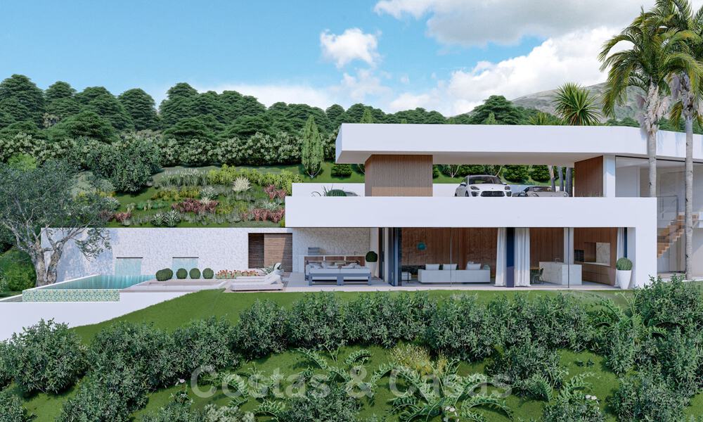 Contemporary, modern villa for sale, located in natural surroundings, with breath-taking views of the valley and the sea, in a gated resort in Benahavis - Marbella 40514