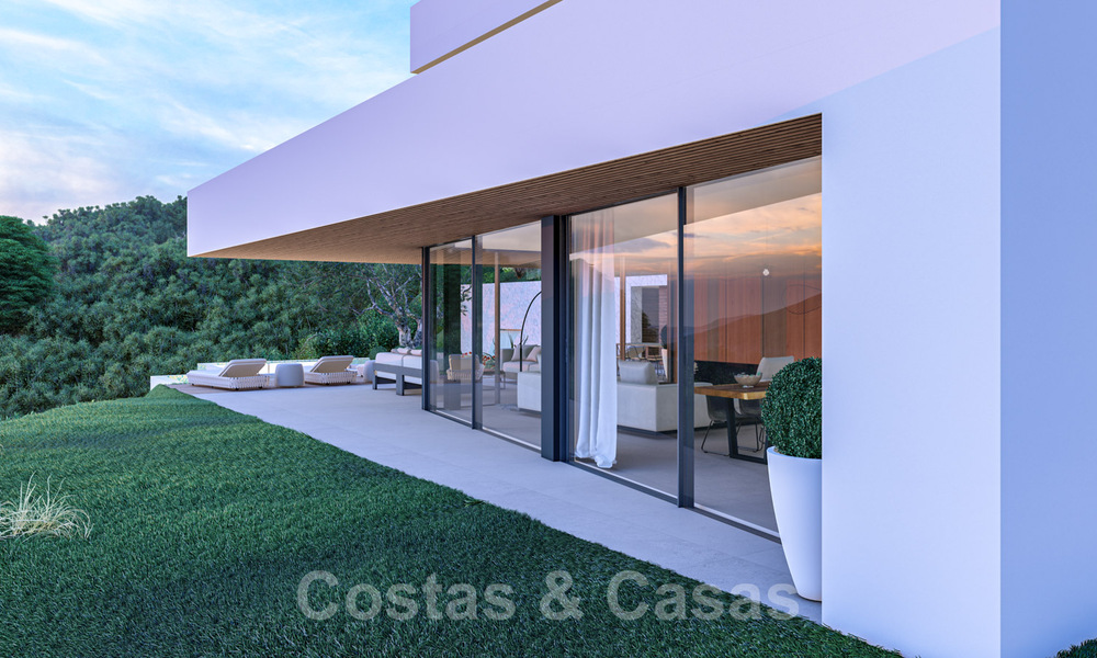 Contemporary, modern villa for sale, located in natural surroundings, with breath-taking views of the valley and the sea, in a gated resort in Benahavis - Marbella 40515