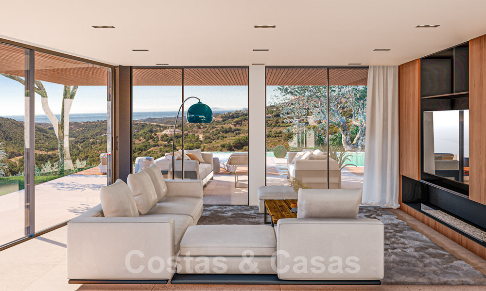 Contemporary, modern villa for sale, located in natural surroundings, with breath-taking views of the valley and the sea, in a gated resort in Benahavis - Marbella 40520