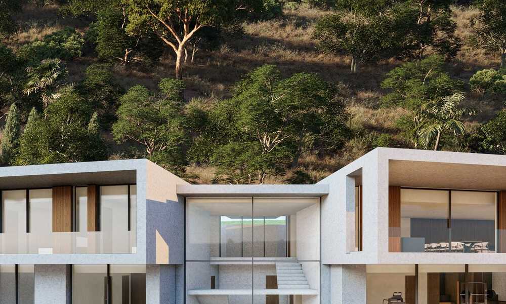 Contemporary, modern villa for sale, located in natural surroundings, with breath-taking views of the valley and the sea, in a gated resort in Benahavis - Marbella 778058