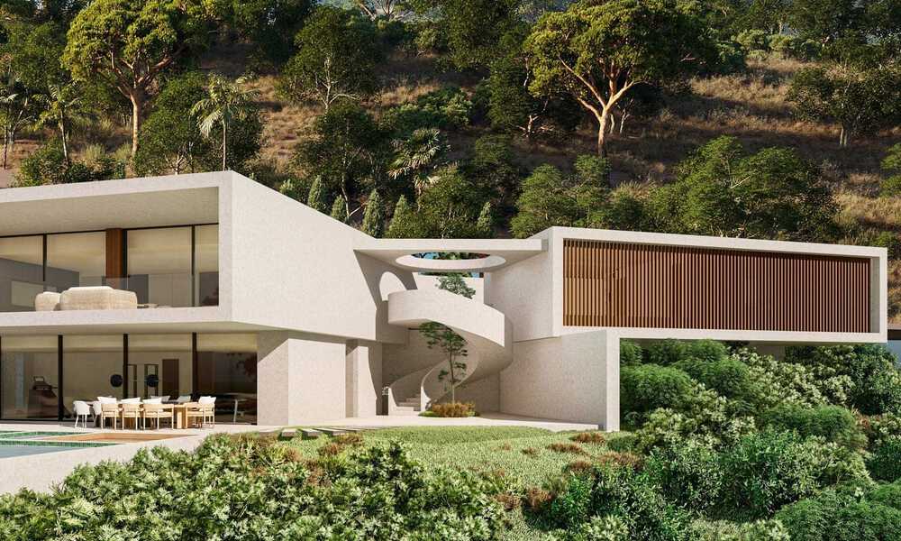 Contemporary, modern villa for sale, located in natural surroundings, with breath-taking views of the valley and the sea, in a gated resort in Benahavis - Marbella 778062