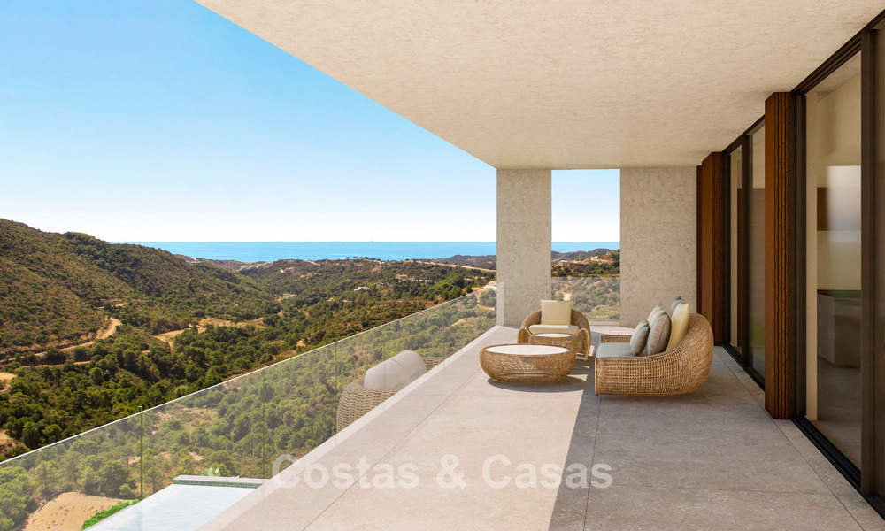 Contemporary, modern villa for sale, located in natural surroundings, with breath-taking views of the valley and the sea, in a gated resort in Benahavis - Marbella 778064