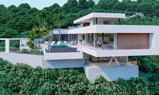 Innovative new construction villa for sale, fitting into the amazing natural environment, unique view of the mountain scenery and the Mediterranean Sea, in a gated resort in Benahavis - Marbella 40532 