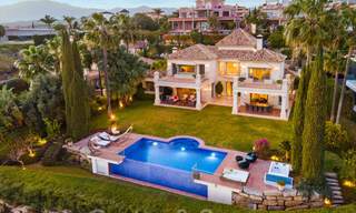 Charming, Spanish, luxury villa for sale, frontline golf with views over the golf course and the sea in Marbella - Benahavis 40886 