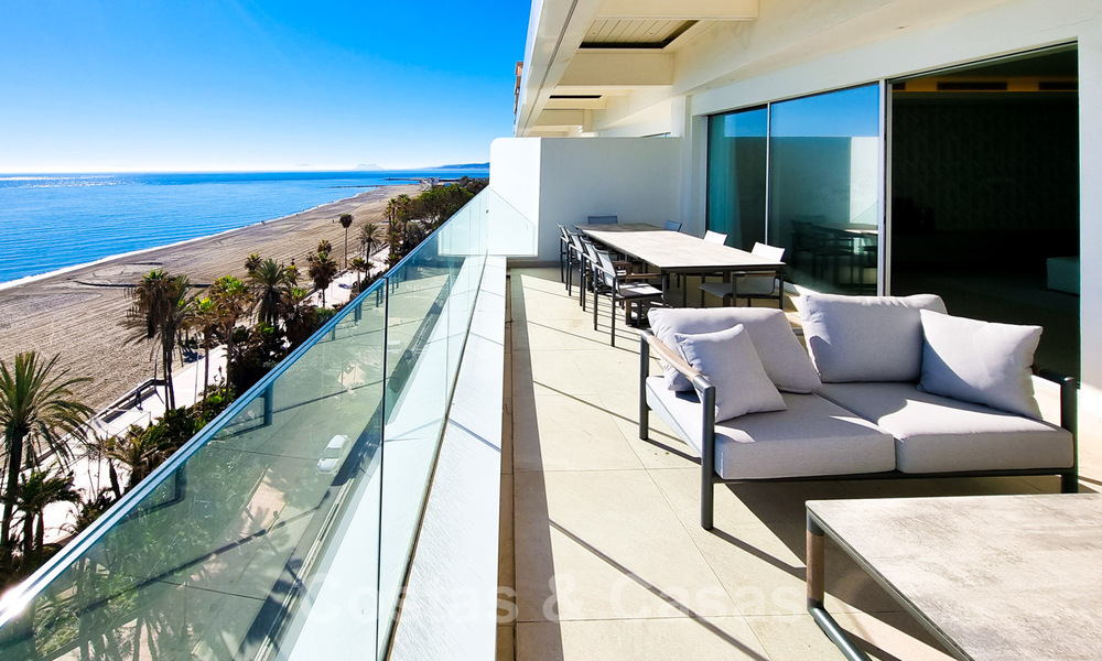 Luxurious penthouses for sale in a refurbished complex, on first line beach with breathtaking sea views, in the center of Estepona 40650