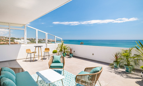 Fully renovated penthouse for sale, with panoramic sea views in a frontline beach complex in West Estepona 41098