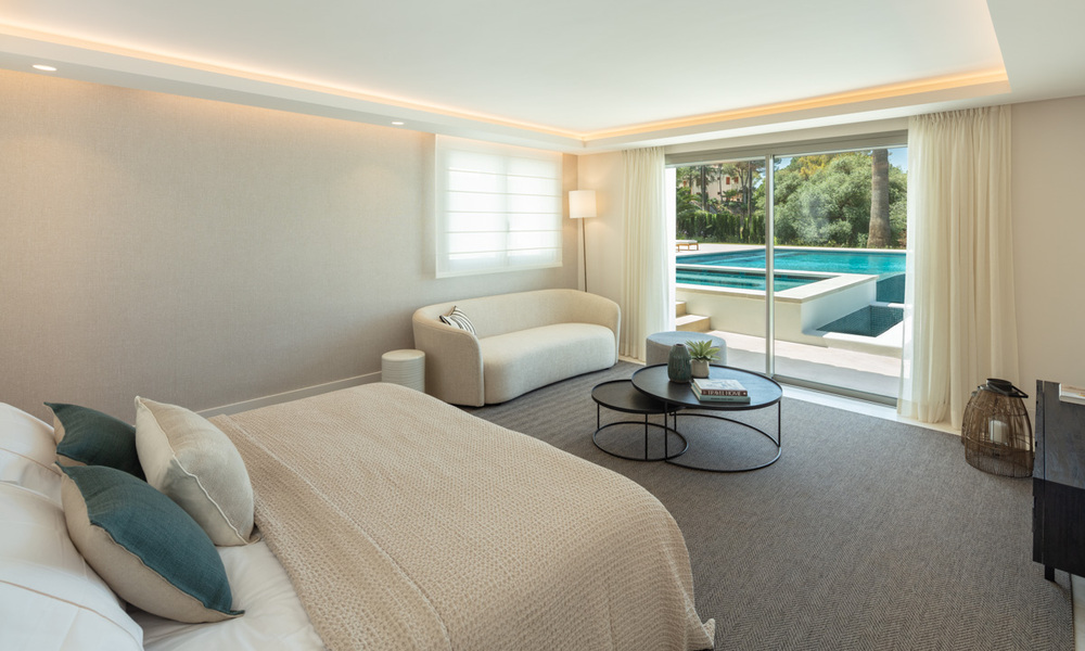 Contemporary, Mediterranean, luxury villa for sale, frontline golf in a gated urbanization in Nueva Andalucia, Marbella 40909