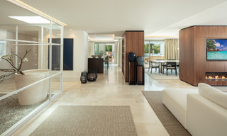 Contemporary, Mediterranean, luxury villa for sale, frontline golf in a gated urbanization in Nueva Andalucia, Marbella 40921 