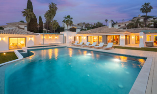 Contemporary, Mediterranean, luxury villa for sale, frontline golf in a gated urbanization in Nueva Andalucia, Marbella 40925 