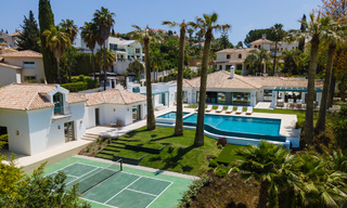 Contemporary, Mediterranean, luxury villa for sale, frontline golf in a gated urbanization in Nueva Andalucia, Marbella 40930 