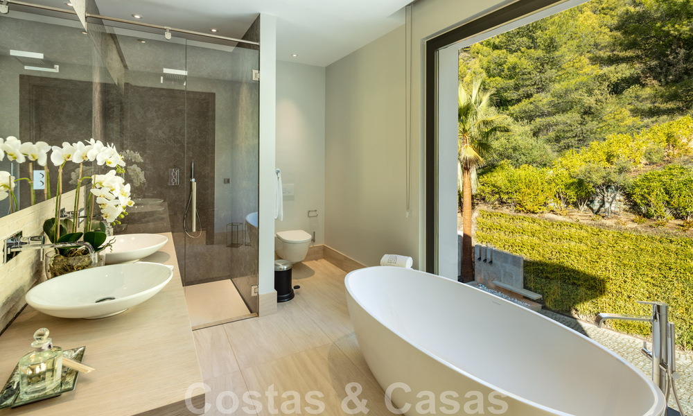 Contemporary, modern luxury villa for sale in resort style with panoramic sea views in Cascada de Camojan in Marbella 42086