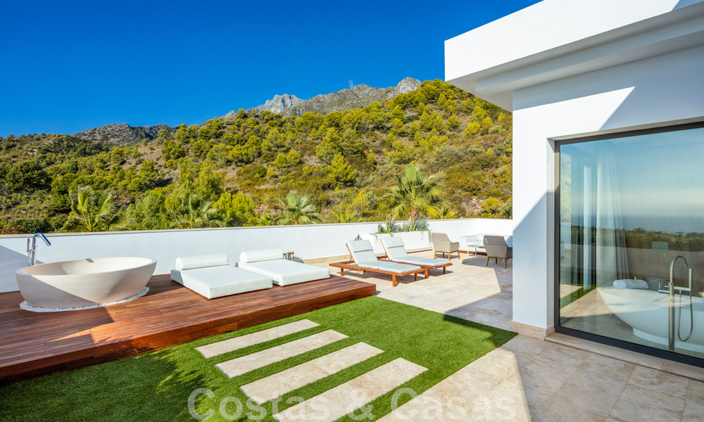 Contemporary, modern luxury villa for sale in resort style with panoramic sea views in Cascada de Camojan in Marbella 42095