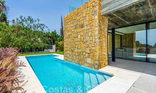 Ready to move in, new designer villa for sale, ecologically designed with wooden and natural stone materials on the Golden Mile of Marbella 42796 
