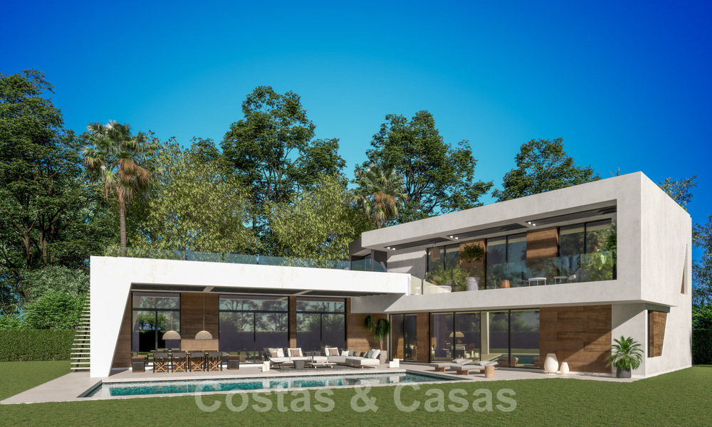 Off-plan designer villa for sale, with solarium, at walking distance from the beach in the chic Guadalmina Baja in Marbella 42579