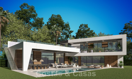 Off-plan designer villa for sale, with solarium, at walking distance from the beach in the chic Guadalmina Baja in Marbella 42580