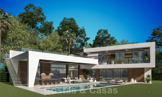 Off-plan designer villa for sale, with solarium, at walking distance from the beach in the chic Guadalmina Baja in Marbella 42580 