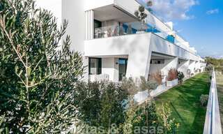 High quality, modern, garden apartment for sale with 3 bedrooms and panoramic sea views in the heart of Nueva Andalucia in Marbella 42844 