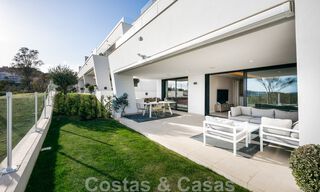 High quality, modern, garden apartment for sale with 3 bedrooms and panoramic sea views in the heart of Nueva Andalucia in Marbella 42877 