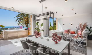Contemporary renovated, spacious, duplex penthouse, with panoramic sea views in a desirable urbanisation in Nueva Andalucia, Marbella 42947 